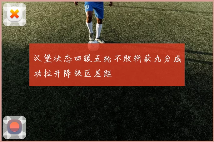 汉堡状态回暖五轮不败斩获九分成功拉开降级区差距
